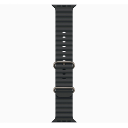 Apple Watch Series Ultra 2 49mm Natural Titanium Case with Black Ocean Band One Size