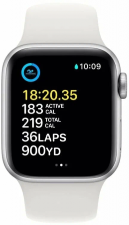 Apple Watch Series SE 2 40mm Silver Aluminum Case with White Sport Band